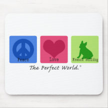Peace Love French Bulldog Mousepads