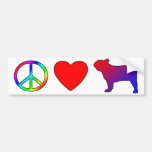 Peace Love French Bulldogs Bumper Stickers