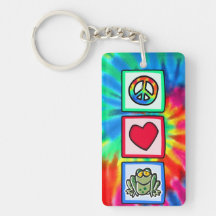 Peace, Love, Frogs Acrylic Keychains