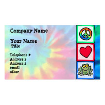 Peace, Love, Frogs Business Card Templates