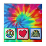 Peace, Love, Frogs Ceramic Tiles