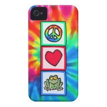 Peace, Love, Frogs iPhone 4 Case-Mate Cases