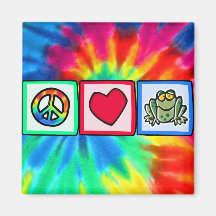 Peace, Love, Frogs Magnets