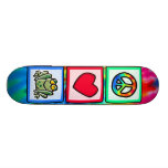 Peace, Love, Frogs Skateboard