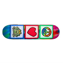 Peace, Love, Frogs Skateboard