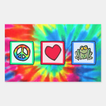 Peace, Love, Frogs Sticker
