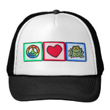 Peace, Love, Frogs Trucker Hat