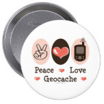 Peace Love Geocache Buttons