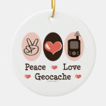 Peace Love Geocache Ornament