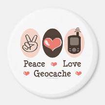 Peace Love Geocache Refrigerator Magnets