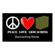 Peace, Love, Geocaching Stash Card Business Card