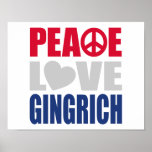 Peace Love Gingrich Poster