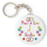 PEACE LOVE GIRAFFES keychains