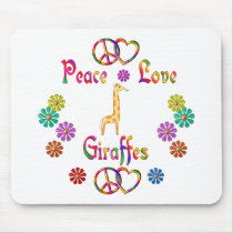 PEACE LOVE GIRAFFES MOUSEPAD