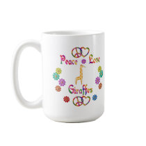 PEACE LOVE GIRAFFES COFFEE MUGS
