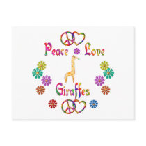 PEACE LOVE GIRAFFES POST CARD