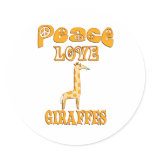 Peace Love Giraffes Round Sticker