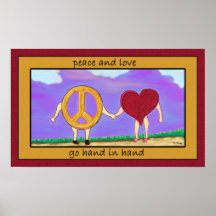 Peace & Love Go Hand in Hand poster