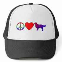 Peace Love Golden Retrievers Hat