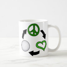 Peace, Love & Golf Cycle Coffee Mug