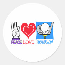 PEACE LOVE GOLF STICKER
