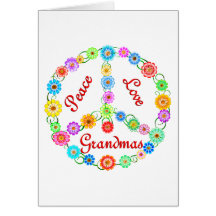 Peace Love Grandmas Greeting Cards