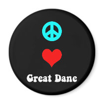 Peace love Great Dane Magnets