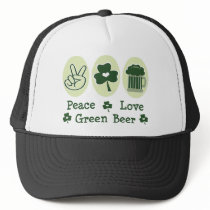 Peace Love Green Beer Cap