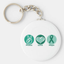 Peace Love Green Hope Key Chain