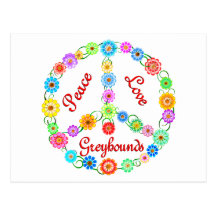 Peace Love Greyhounds Postcards