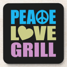 Peace Love Grill Beverage Coaster