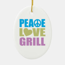 Peace Love Grill Christmas Ornaments