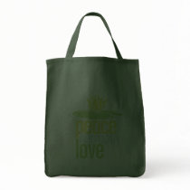 Peace Love Grocery Tote bags