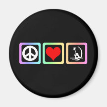 Peace love guitar fridge magnets