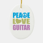 Peace Love Guitar Ornaments