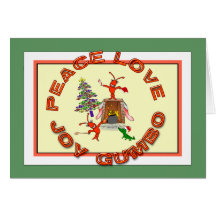Peace Love Gumbo Cajun Christmas Card