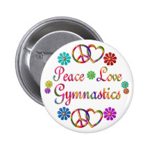 PEACE LOVE GYMNASTICS BUTTON