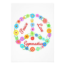 Peace Love Gymnastics Personalized Invite