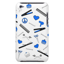 Peace, Love, & Hair Accessories (Bright Blue) iPod Touch Covers