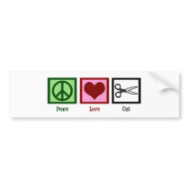 Peace Love Haircuts Bumper Stickers