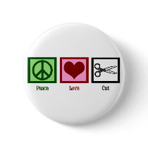 Peace Love Haircuts Pins