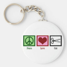Peace Love Haircuts Keychains