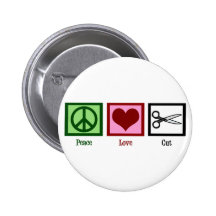 Peace Love Haircuts Pins