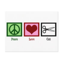 Peace Love Haircuts Postcard