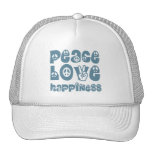 peace love happiness hats