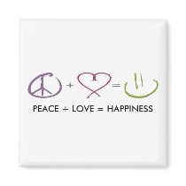 Peace + Love = Happiness Fridge Magnets