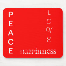 PEACE LOVE HAPPINESS mouse mat Mousepad