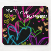 Peace Love Happiness mouse pad