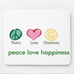 peace love happiness, peace love happiness, pea... mousepads
