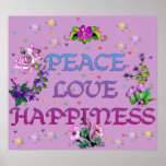 Peace Love Happiness posters